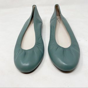 Boden Sage green leather flats